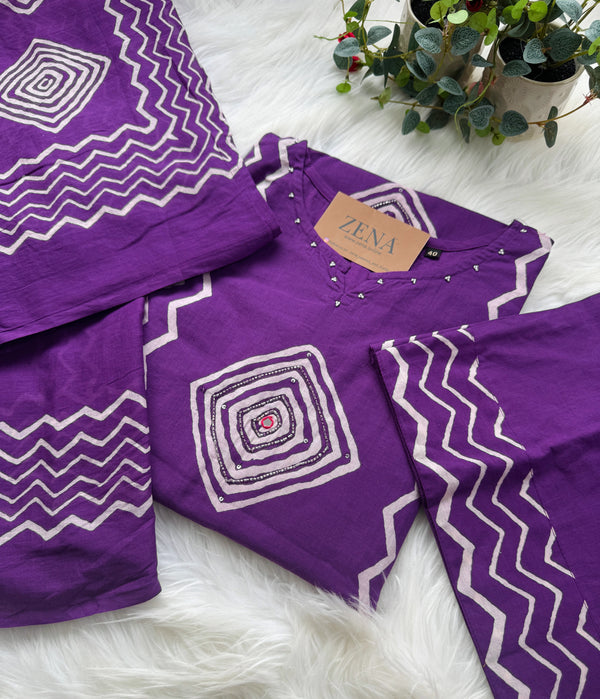 Pure Cotton Hand Detailed Kurti Set – Elegant & Comfortable Daily Ethnic Wear