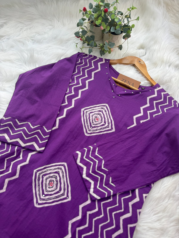 Pure Cotton Hand Detailed Kurti Set – Elegant & Comfortable Daily Ethnic Wear