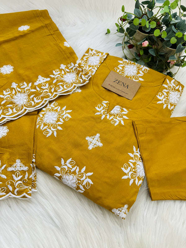 Pure Cotton Embroidered Kurti Set – Comfort Meets Classic Style