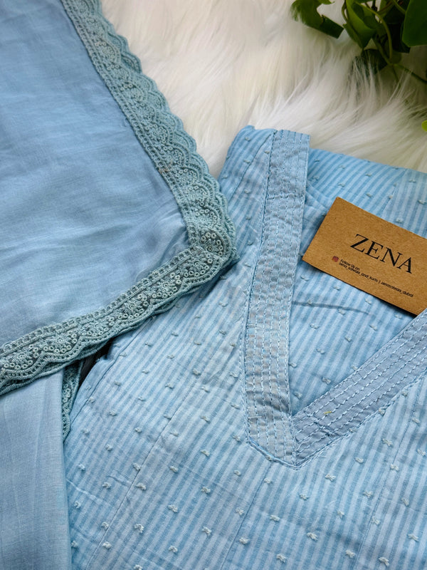 Premium Mul Cotton A-Line Kurti Set – Elegant Ethnic Wear