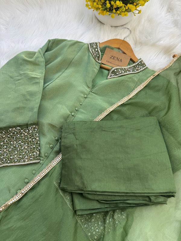 ✨ Tissue Silk Hand Work Kurti Set ✨