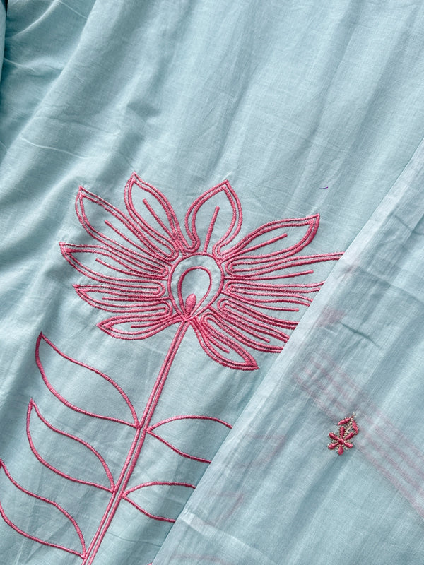 Pure Mul Cotton Embroidered Kurti Set – Elegant Everyday Ethnic Wear