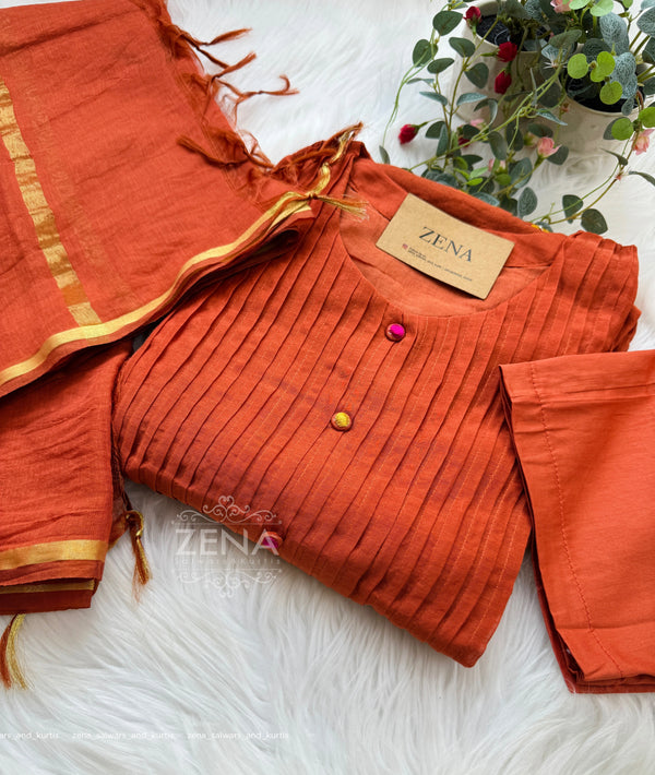 Premium Mul Chanderi Hand Work Anarkali Set – Timeless Festive Elegance