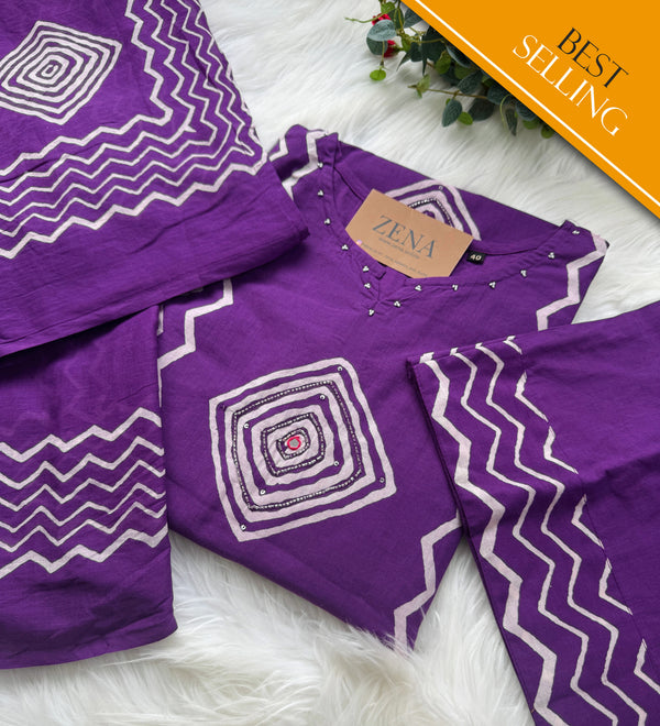 Pure Cotton Hand Detailed Kurti Set – Elegant & Comfortable Daily Ethnic Wear