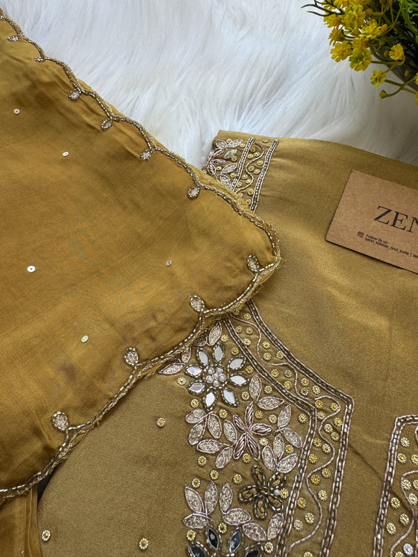 ✨ Pure Tissue Silk Handwork Party Wear Suit ✨