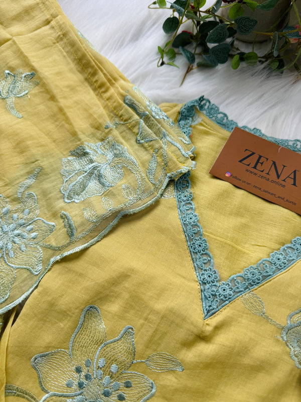 Mul Cotton Embroidered Kurti Set – Elegant Ethnic Wear