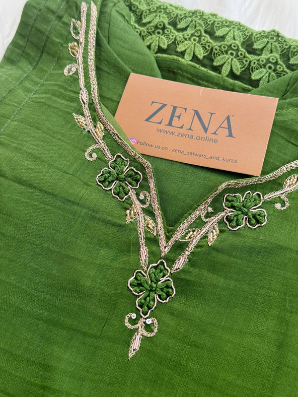 Pure Mul Chanderi Handwork A-Line Anarkali Kurti Set – Premium Festive Wear