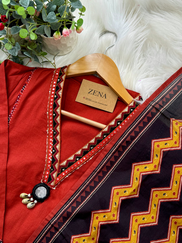 Pure Cotton A-Line Kurti Set – Effortless Everyday Elegance