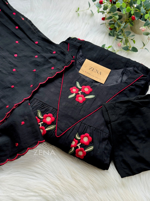 Pure Cotton Embroidered Anarkali Suit – Comfort Wrapped in Elegance 🌸