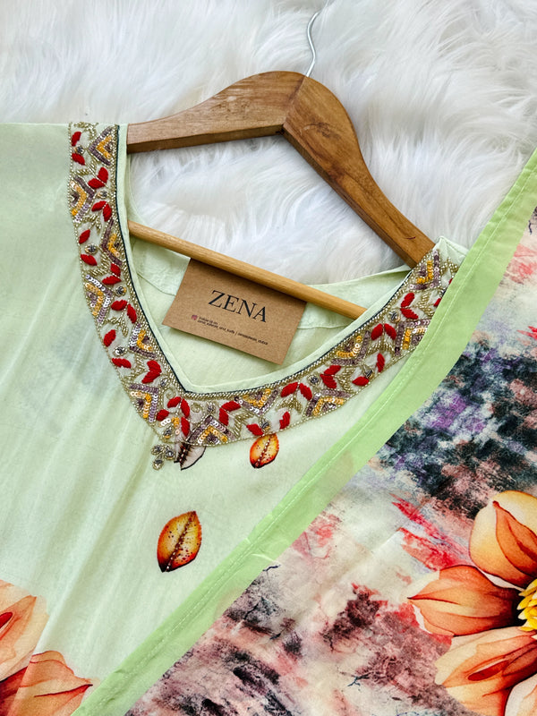 Muslin Ready-to-Wear Digital Printed Kurti Set – Stylish & Comfortable