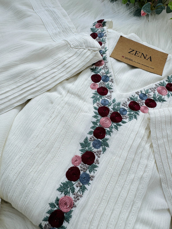 Elegant Embroidered Anarkali Kurti Set – Timeless Ethnic Wear