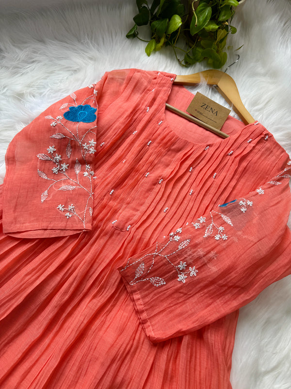 Premium Mul Chanderi Embroidered Anarkali Suit – Timeless Elegance for Your Festive Wardrobe