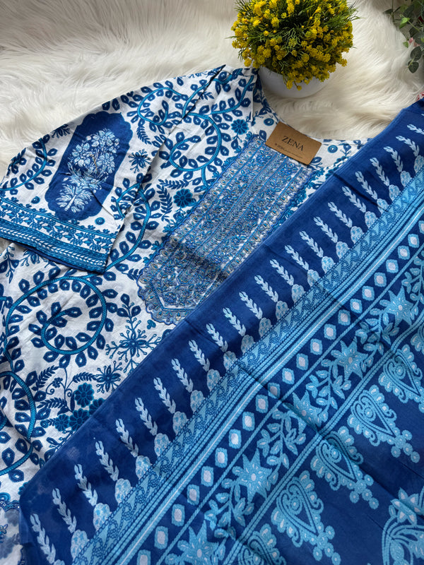 π Pure Cotton Pakistani Kurti Set with Embroidery π