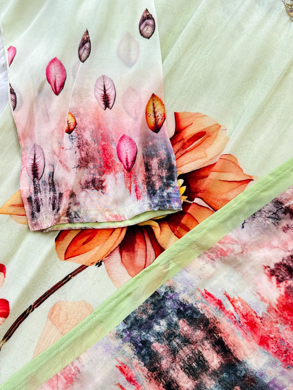 Muslin Ready-to-Wear Digital Printed Kurti Set – Stylish & Comfortable