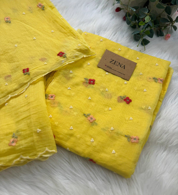 Premium Mul Chanderi Embroidered Unstitched Suit – Redefining Ethnic Elegance