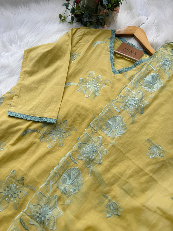 Mul Cotton Embroidered Kurti Set – Elegant Ethnic Wear