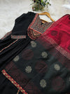 Ajrakh Printed Embroidered Anarkali Set – Modal Muslin Silk with Plazo Pants