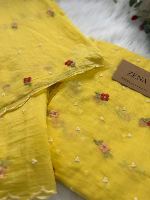 Signature Unstitched Suit π Premium Mul Chanderi Embroidered Unstitched Suit β Redefining Ethnic Elegance