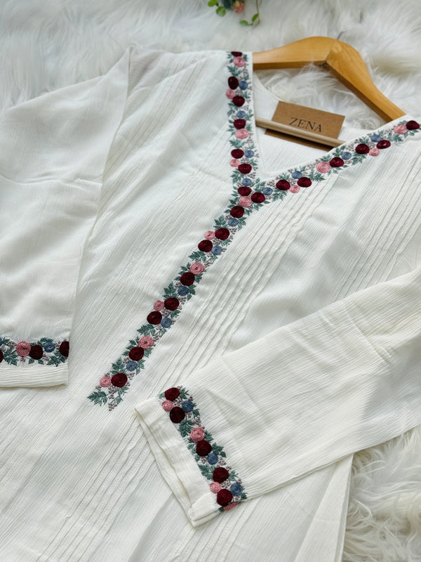 Elegant Embroidered Anarkali Kurti Set – Timeless Ethnic Wear