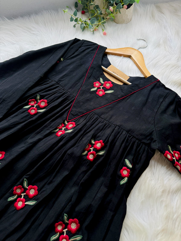 Pure Cotton Embroidered Anarkali Suit – Comfort Wrapped in Elegance 🌸