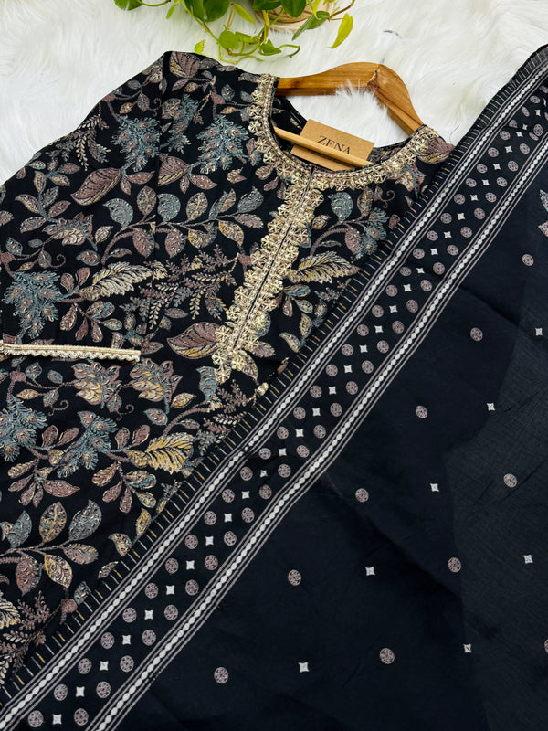 Muslin Hand Detailed Anarkali Kurti Set – Light, Elegant, Effortless