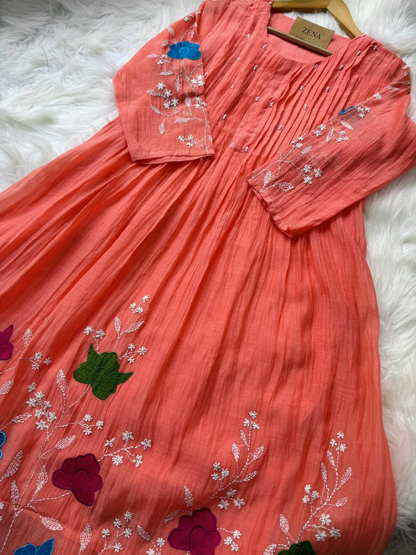 Premium Mul Chanderi Embroidered Anarkali Suit – Timeless Elegance for Your Festive Wardrobe