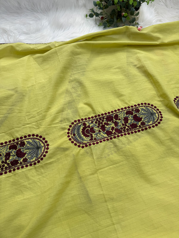 Pure Cotton Striped Embroidered Kurti Set – Classic Elegance with Modern Touch