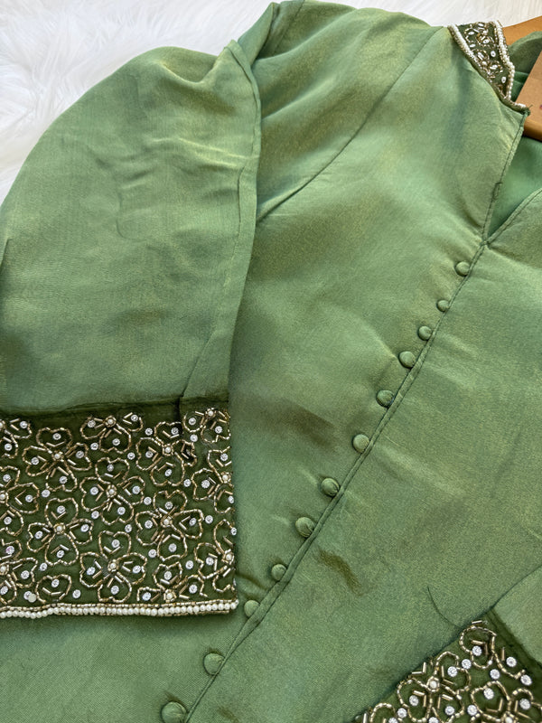 ✨ Tissue Silk Hand Work Kurti Set ✨