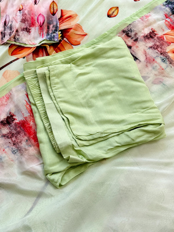 Muslin Ready-to-Wear Digital Printed Kurti Set – Stylish & Comfortable