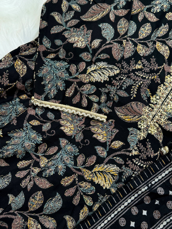 Muslin Hand Detailed Anarkali Kurti Set – Light, Elegant, Effortless