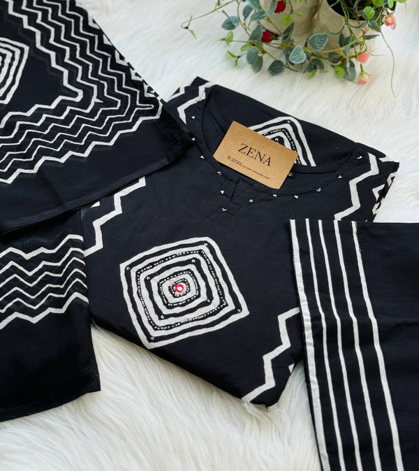 Pure Cotton Hand Detailed Kurti Set – Elegant & Comfortable Daily Ethnic Wear