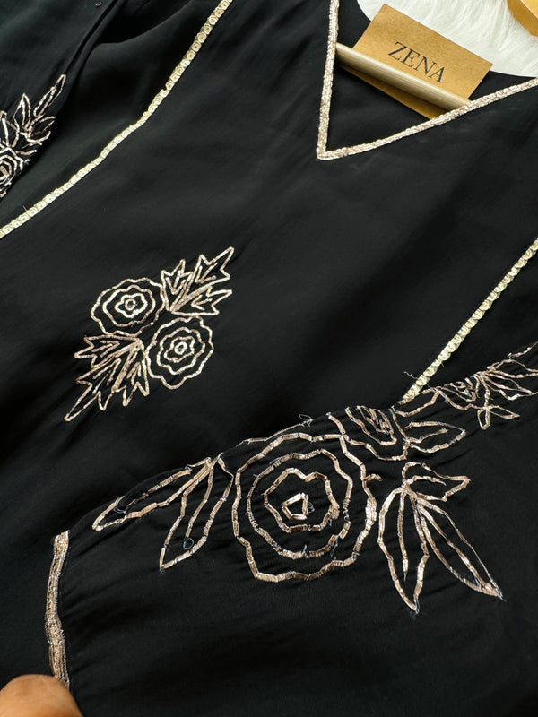 Mul Chanderi Handwork Kurti Set- Ready to Wear