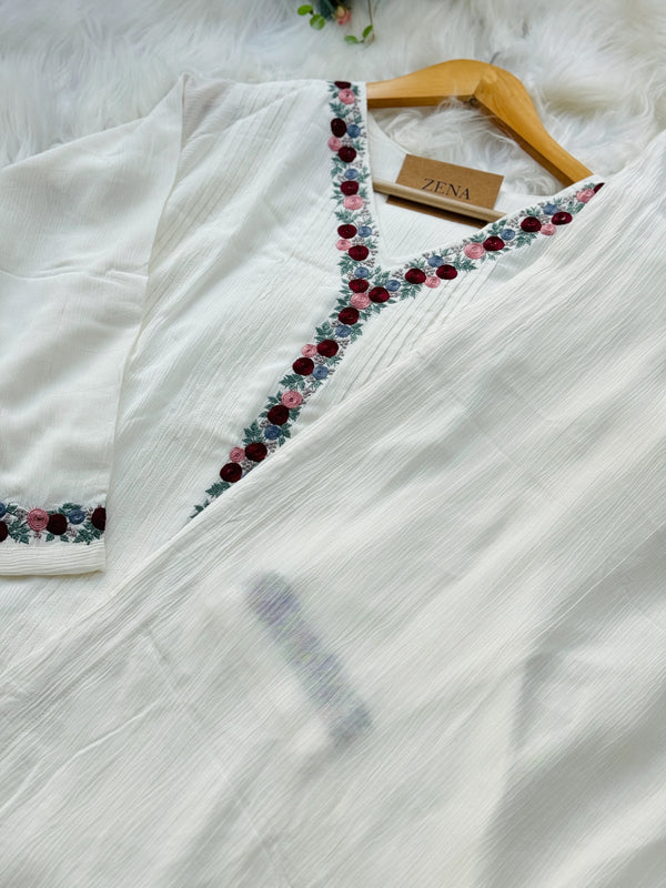 Elegant Embroidered Anarkali Kurti Set – Timeless Ethnic Wear