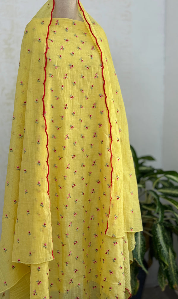 Premium Mul Chanderi Embroidered Unstitched Suit – Redefining Ethnic Elegance