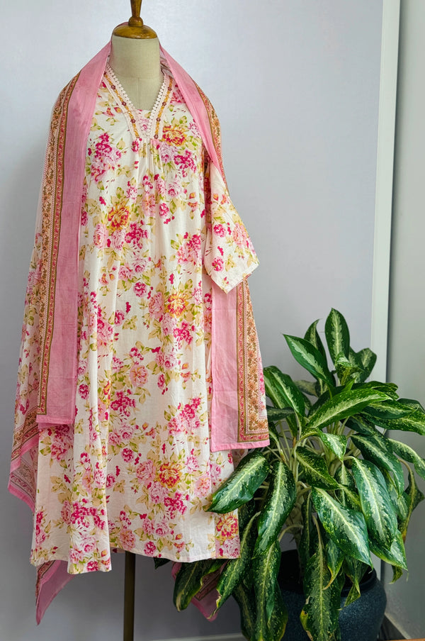 Pure Cotton A-Line Kurti Set – Comfortable & Stylish Daily Wear