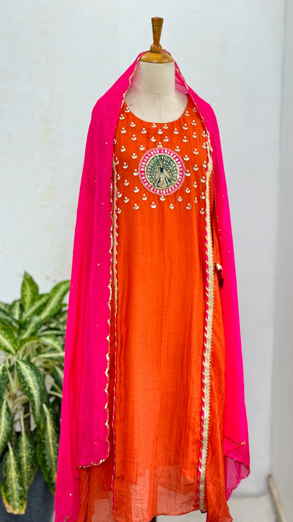 Premium Mul Chanderi Hand Detailed Kurti Set – Timeless Simplicity, Effortless Grace