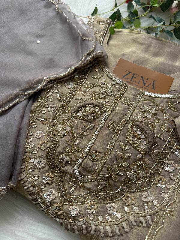 Premium Tissue Silk Handwork Kurti Set ✨