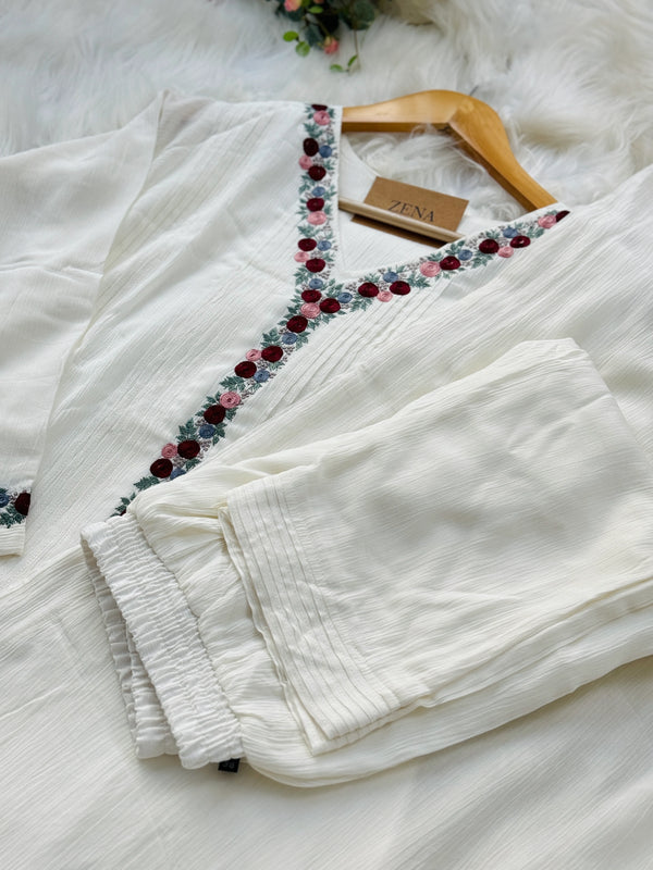 Elegant Embroidered Anarkali Kurti Set – Timeless Ethnic Wear