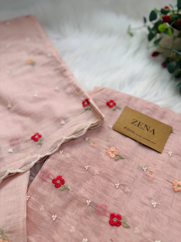 Signature Unstitched Suit 💛 Premium Mul Chanderi Embroidered Unstitched Suit – Redefining Ethnic Elegance