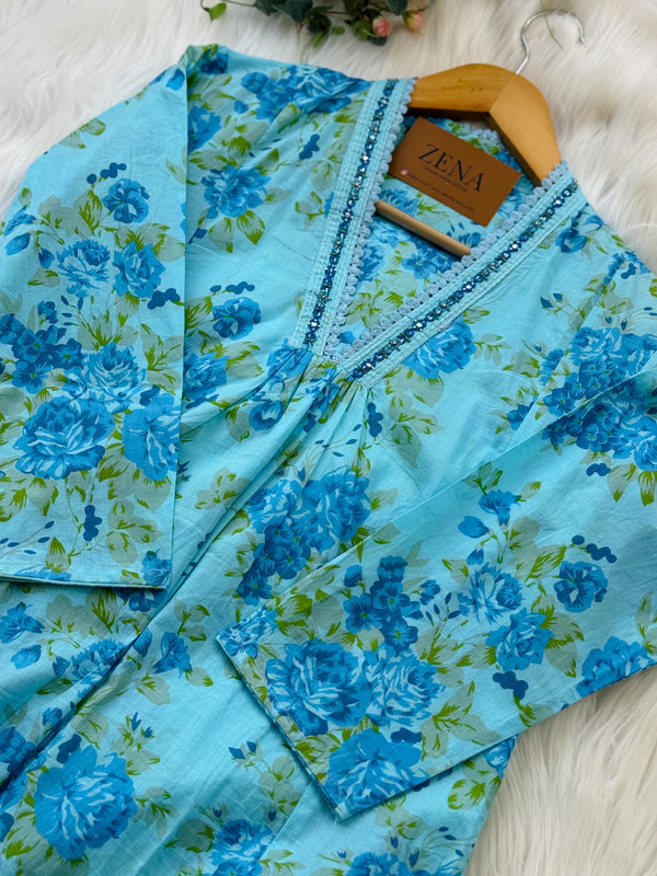 Pure Cotton A-Line Kurti Set – Comfortable & Stylish Daily Wear