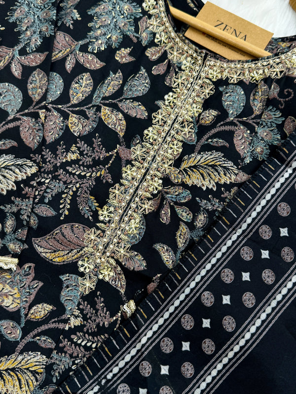 Muslin Hand Detailed Anarkali Kurti Set – Light, Elegant, Effortless