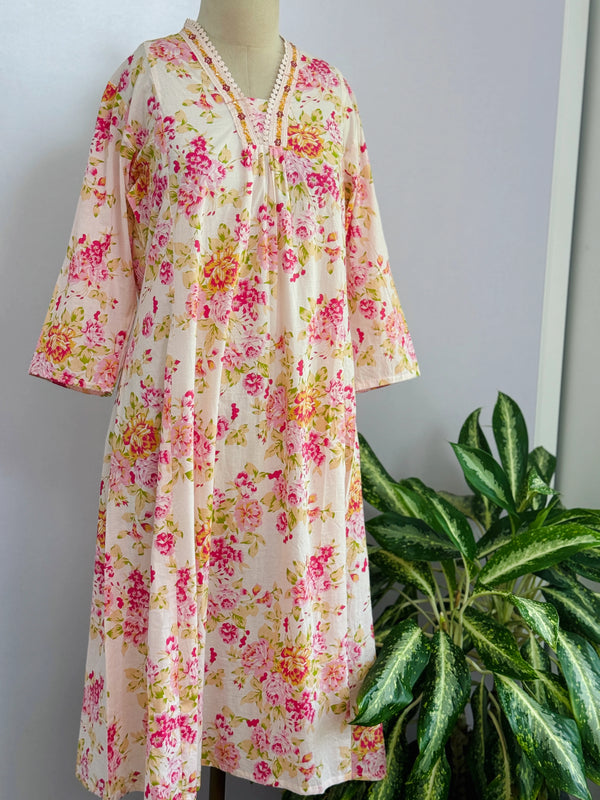 Pure Cotton A-Line Kurti Set – Comfortable & Stylish Daily Wear