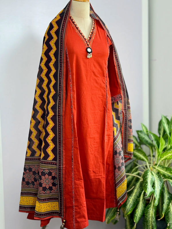 Pure Cotton A-Line Kurti Set – Effortless Everyday Elegance