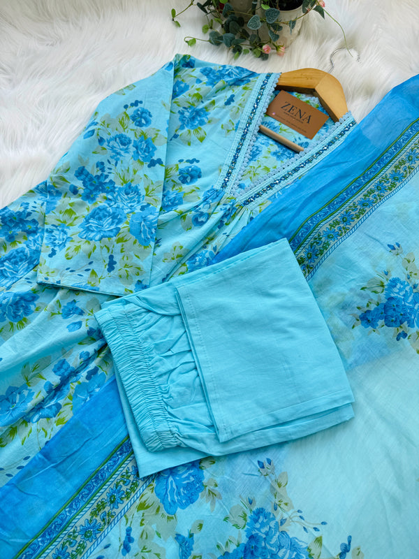 Pure Cotton A-Line Kurti Set – Comfortable & Stylish Daily Wear