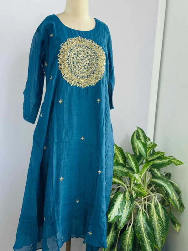 Premium Mul Chanderi Handwork Suit – Luxury Ready-to-Wear Ethnic Set