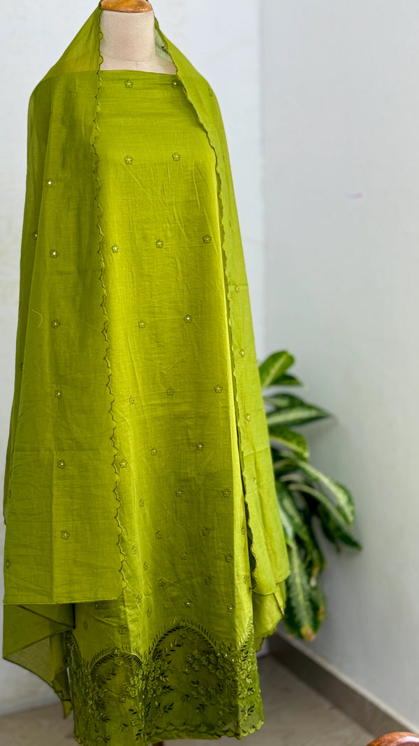 Premium Mul Chanderi Embroidered Unstitched Suit – Redefining Ethnic Elegance