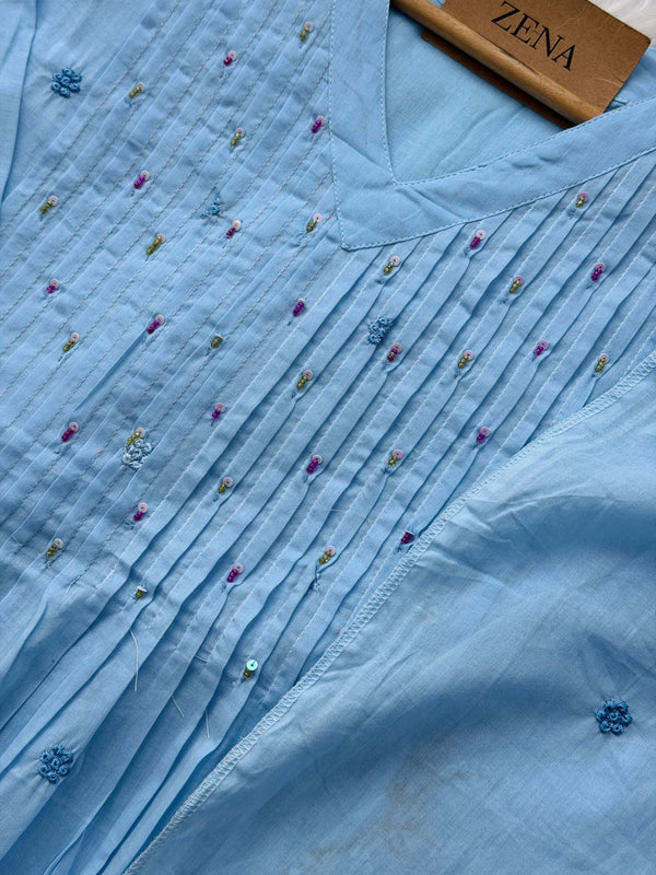 ✨ Mul Cotton Hand-Detailed Anarkali Set ✨