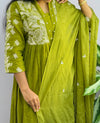 Pure Cotton Embroidered Anarkali Set – Elegant Ready-to-Wear Outfit