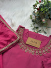 Roman Silk Hand Work A-Line Kurti Set – Elegant Partywear