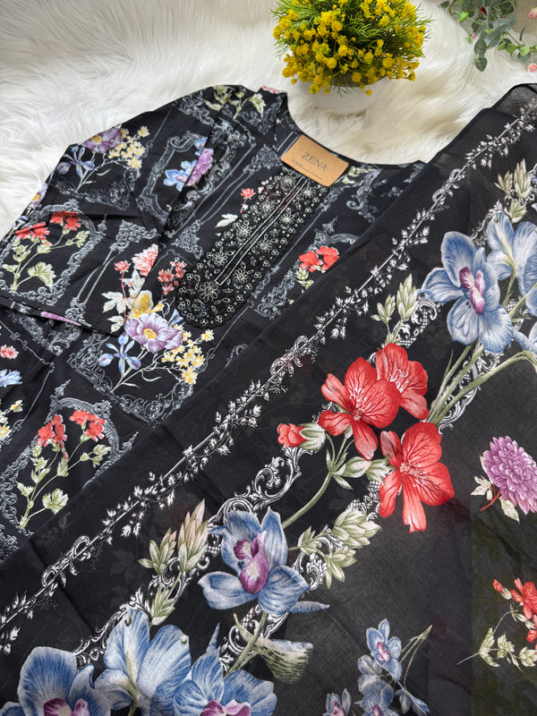 ๐ Pure Cotton Pakistani Kurti Set with Embroidery ๐